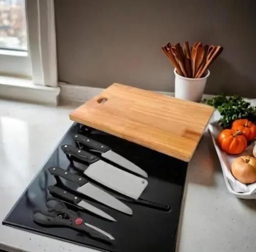 Kitchen Utensils Set Chopping Board With 5-Pcs Knife Set